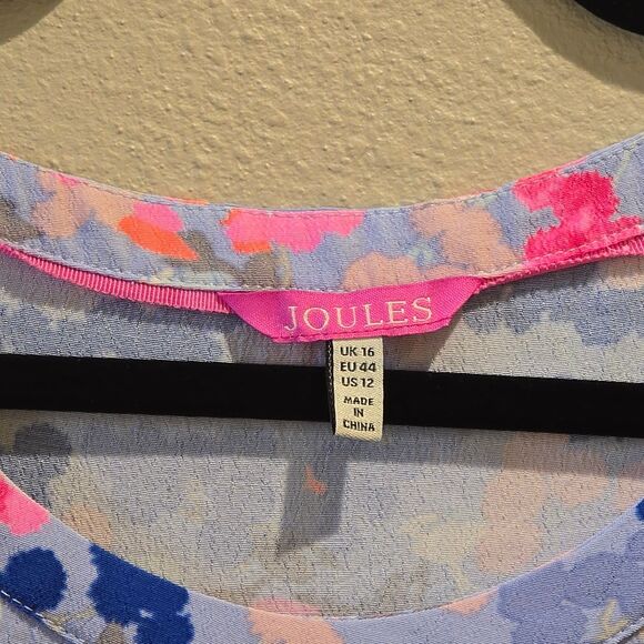 Joules Blue and Pink Floral Dress Sz 12 - Picture 2 of 3